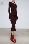 Marc Le Bihan Stretch Bandeau Dress or Skirt Collection MLB-25901-AUBERGINE Short Skirt 25900 25901